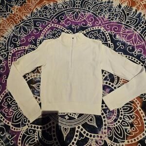 Women's White Quarter Zip Active Domino Shirt